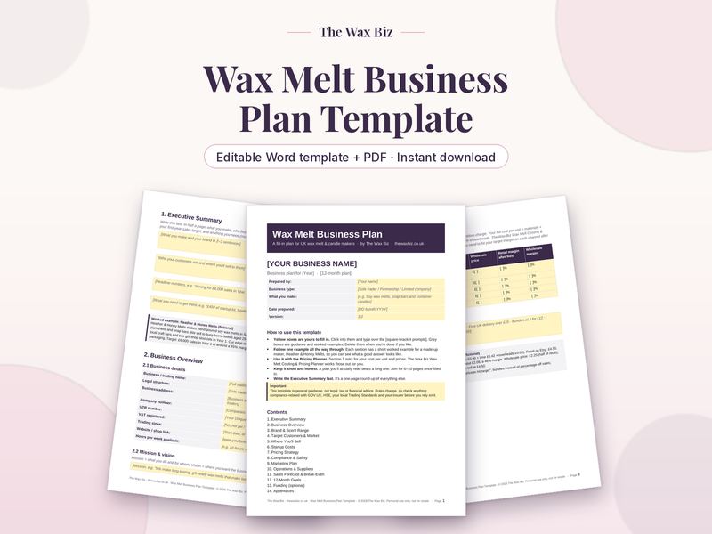 Business Plan Template cover